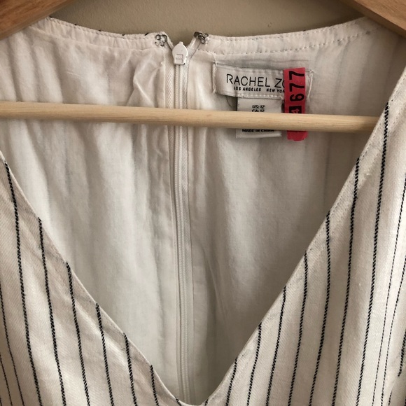 Linen Striped Rachel Zoe Dress - Belted & Pockets! - Picture 2 of 4